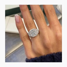 3.20 Ct Radiant Cut White Moissanite Engagement Wedding Ring 925 Sterling Silver picture