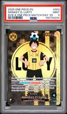 2025 ONE PIECE PROMOS BVB X ONE PIECE MATCH DAY 2025 #003 MONKEY D. LUFFY PSA 9 picture