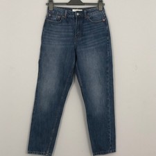 Topshop Mom Jeans Womens W26 L30 Classic Medium Wash 100% Cotton Denim High Rise picture