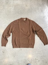 Alan Paine Mens Vintage Shetland Wool Crewneck Sweater 42 Brown England picture
