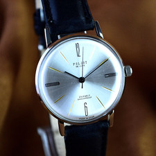NOS Poljot De LUXE Ultra Slim 23 Jewels 2209 Soviet Mens Wristwatch Vintage USSR picture