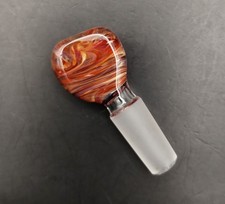Multicolor Swirl 10mm Glass Male Ground Joint Stopper Plug picture
