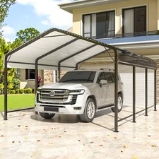 10x15 FT Metal Carport with Galvanized Frame, Outdoor Heavy Duty Shelter for Car picture