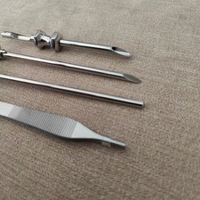 4.5 mm Stainless Steel Bevel Tip, Reusable Autoclave Trocar Set wForceps picture