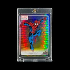 SPIDER-MAN RARE RAINBOW COLOR WHEEL REFRACTOR PRIZM CARD Upper Deck - Marvel picture