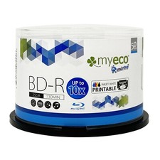 50 Myeco 10X BD-R 25GB Blu-ray White Inkjet Hub Printable Blank Recordable Disc picture
