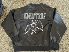 Led Zeppelin Black Snap-Front Jacket Size L womens Rock & Pop Music Band Merch picture