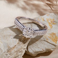 Same Day Shipping 1.45Ct Lab Grown Diamond Engagement Ring for Womens 925 Silver picture