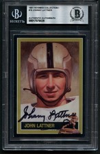 Johnny Lattner #19 signed autograph 1991 Heisman Collection I Card BAS Slabbed picture