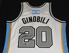 Manu Ginobili 2002-18 signed San Antonio Spurs #20 Retirement NBA Jersey BAS COA picture