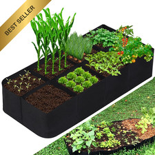 CJGQ Fabric Raised Garden Bed, 128 Gallon 8 1 Pack 8Grids 3x6 ft, Rectangular picture
