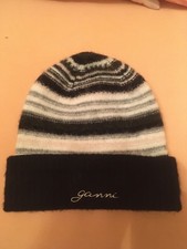 GANNI BEANIE HAT BLACK MULTI COLOR  AWOOL WOMEN MEN NWOT picture