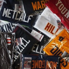 Random NFL Autographed Football Jersey - (Former/Current/HoF NFL Players) Signed picture