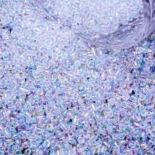 5000pcs Glass Seed Beads, 3mm 8/0 Small 3mm, Multicolored Translucent White  picture