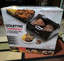 NEW Gourmia FoodStation 5-in-1 Smokeless Grill & Air Fryer W/ Open Box picture