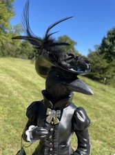 Victorian Raven lady gothic halloween  19 in tall figurine New picture