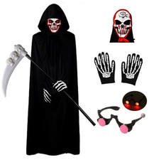 Halloween Scary Costume Grim Reaper Costume for Boys Kids Costume with Glowing.. picture