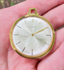 Juvenia Slim Vintage Pocket Watch 1960s Works 19 Hours 20 mk gold plated Rare picture