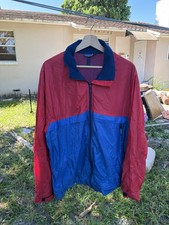 Vintage 90s Patagonia Windbreaker Jacket Red Blue Fleece Lined Interior L Large picture