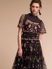 Anthropologie Florentine Embroidered Geo Dress | Size 6 picture
