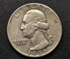 1955-P Washington Silver Quarter - Circulated -  picture