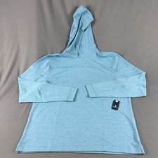 Johnnie-O Golf Hoodie Remmy Large Haze Blue Polyester Rayon Spandex MSRP $138 picture