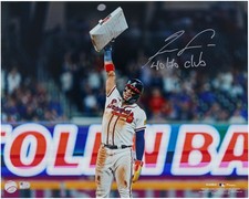 Ronald Acuna Jr Atlanta Braves Signed 16x20 Holding Base Photo w/40/70 Club Insc picture