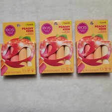 EOS Peachy Keen Lip Balm 4-Pack Lot of 3 (12 Balms) New Sealed Variety picture