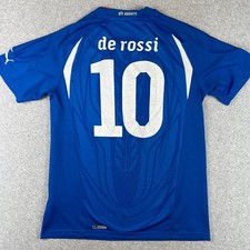 VINTAGE Italy Daniele De Rossi 2010 World Cup Puma Home Jersey Large Mens Blue picture