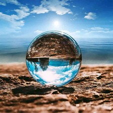 Clear Glass Crystal Ball Deck Decor Photography Crystal Ball Decorative Ball for picture