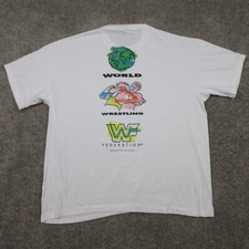 Vintage WWF Shirt Mens 2XL XXL White World Wresting Federation Promo Tee 1995 US picture