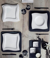 Villeroy & Boch New Wave 11 Piece White Porcelain Dinner Set, Service for 4 picture