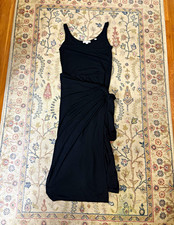 Vince Black Scoop Neck Sleeveless Tie-Side Stretch Sheath Knee Dress M picture