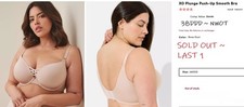 38DDD TORRID XO Plunge Push Up Smooth Bra 360° Back Smoothing CURV ROSE DUST BEI picture