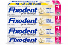 4x Fixodent Pure Strength Secure Denture Adhesive Cream Strong Hold 2.4 Oz picture