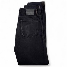 MINT Gustin Japanese Selvedge Black Slim Fit Button-Fly Jeans Mens Size W33 L34 picture