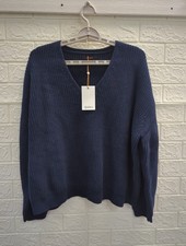 New Quince 100% Organic Cotton Fisherman V Neck Sweater Women's Size XL picture