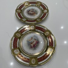 Pair Of Antique Royal Vienna style mythological scenes Cherubs 7 3/4 “ Gilt picture