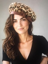 Vtg Original 1940’s Faux Leopard Print Artist Beret Hat picture