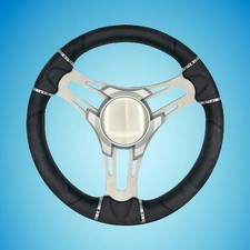 Verona Boat Steering Wheel Brushed Aluminum Spokes | Plain picture
