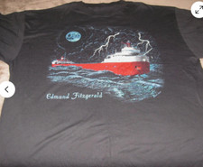 VTG Edmund Fitzgerald GORDON LIGHTFOOT Shirt Classic Black Unisex S-5XL picture