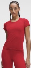 lululemon Ladies Swiftly Tech Short Sleeve Shirt 2,0, Size 12, Oxford Red picture