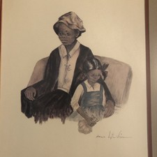 Annie Lyle Viser art print Evelina & Nellie May-Blk Americana Matt & Frame 16x14 picture
