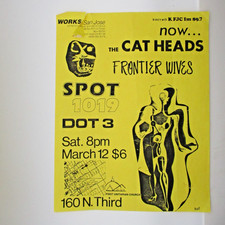 80s Punk Flyer- Cat Heads - Frontier Wives - Spot 1019 -  3-12-88 - San Jose, CA picture