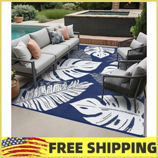 8x10/ 9x12/18/ 10x14/20FT Outdoor Rug Waterproof Patio Plastic Rug forCamping,RV picture