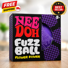 New Sealed Schylling NeeDoh Fuzz Ball Flower Power Velvety Purple Authentic picture