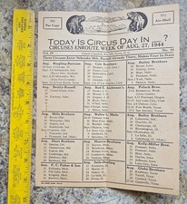 1944 Circus Schedule picture