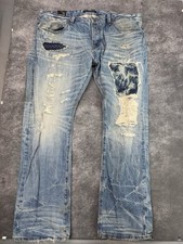 CULT Of INDIVIDUALITY Jeans Mens 42x34 Rebel Straight Leg Japanese Selvedge Blue picture