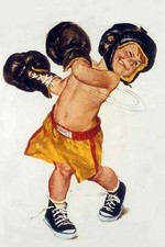 Retro Boxing Illustration Poster Vintage Sports Wall Art picture