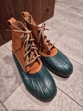 L.L.Bean Classic Duck Boots Size 6 Brown and Green picture